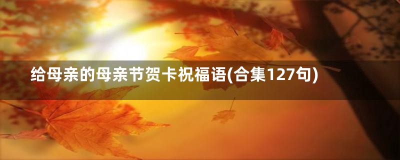给母亲的母亲节贺卡祝福语(合集127句)