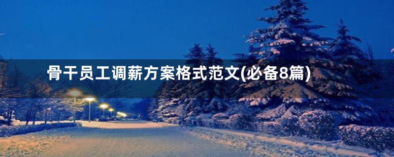 骨干员工调薪方案格式范文(必备8篇)