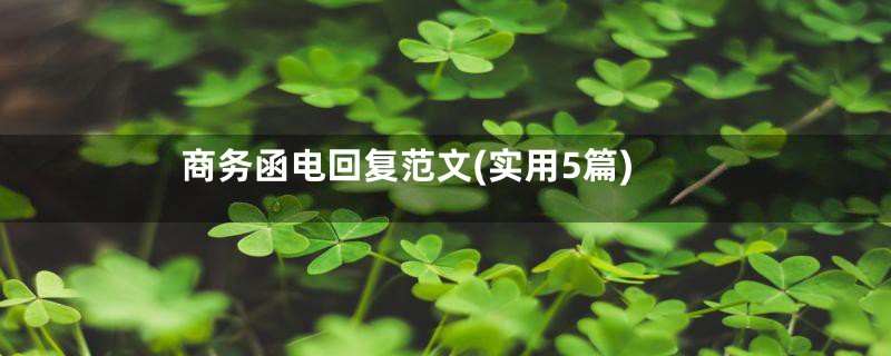 商务函电回复范文(实用5篇)