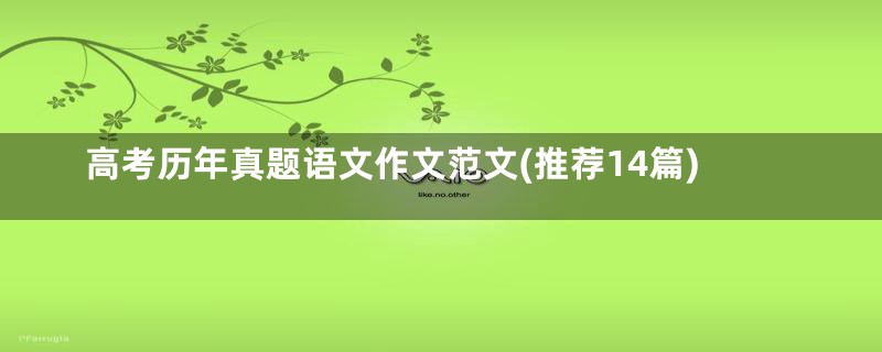 高考历年真题语文作文范文(推荐14篇)