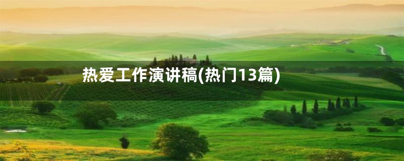 热爱工作演讲稿(热门13篇)