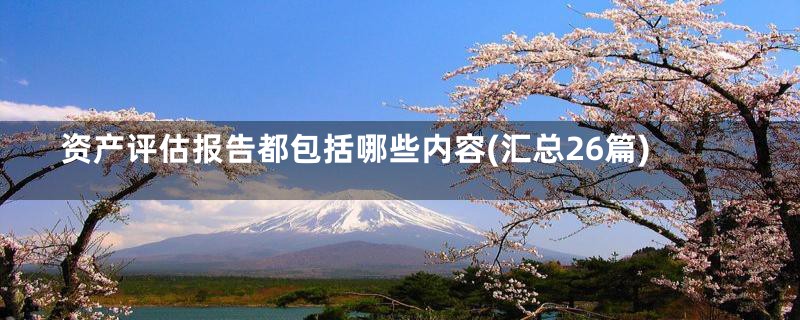 资产评估报告都包括哪些内容(汇总26篇)