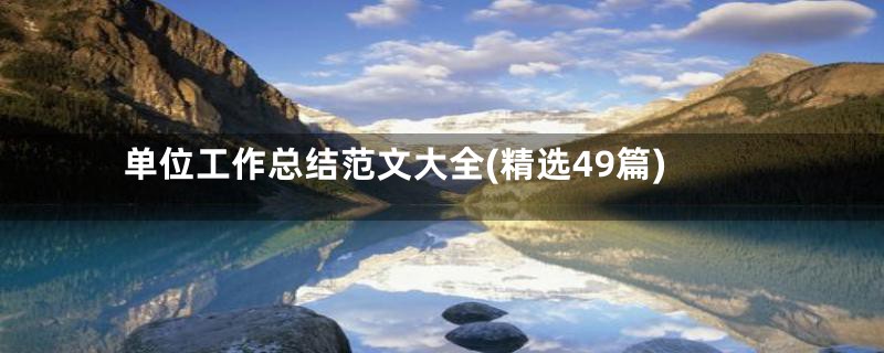 单位工作总结范文大全(精选49篇)
