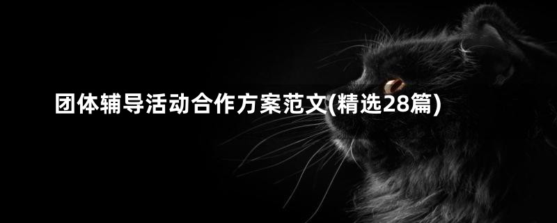 团体辅导活动合作方案范文(精选28篇)