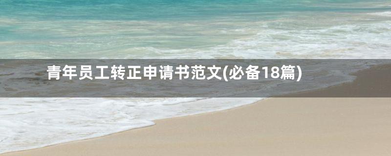 青年员工转正申请书范文(必备18篇)
