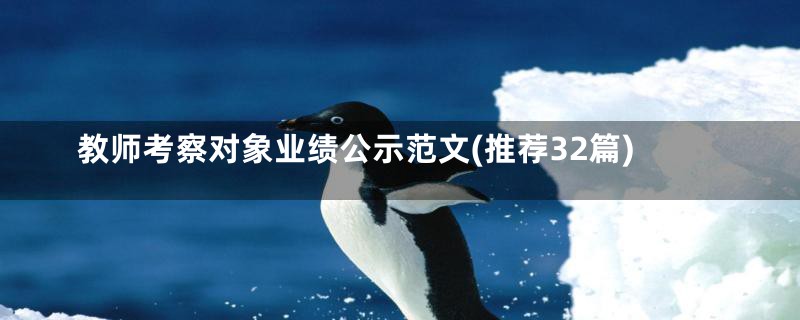 教师考察对象业绩公示范文(推荐32篇)