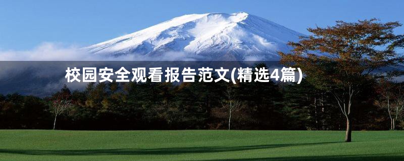 校园安全观看报告范文(精选4篇)