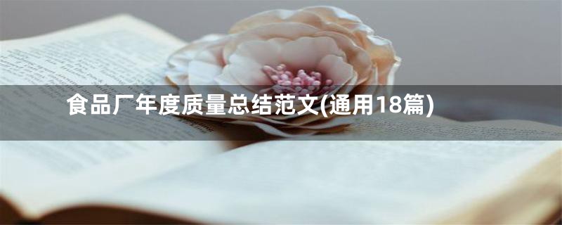 食品厂年度质量总结范文(通用18篇)
