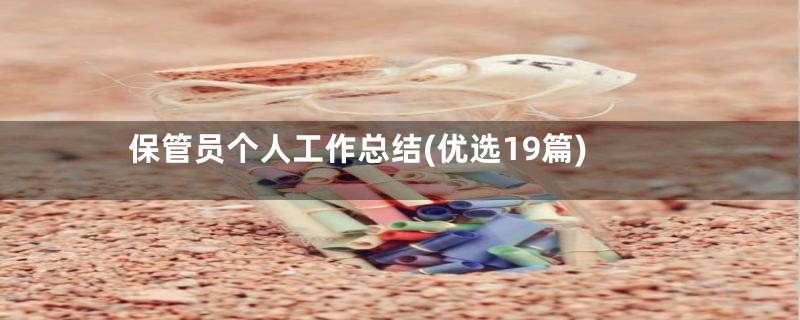 保管员个人工作总结(优选19篇)