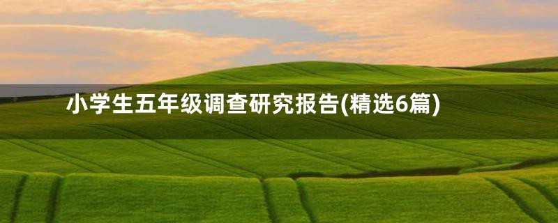 小学生五年级调查研究报告(精选6篇)
