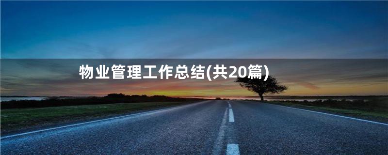 物业管理工作总结(共20篇)