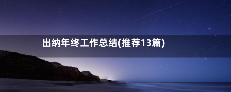 出纳年终工作总结(推荐13篇)