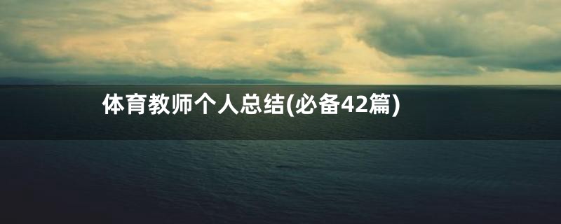 体育教师个人总结(必备42篇)