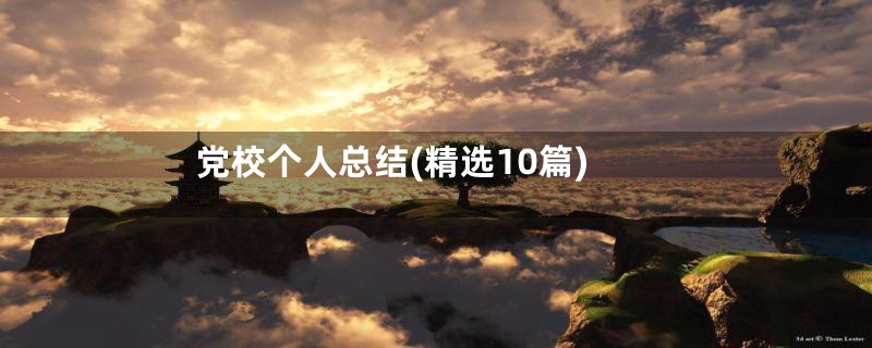 党校个人总结(精选10篇)
